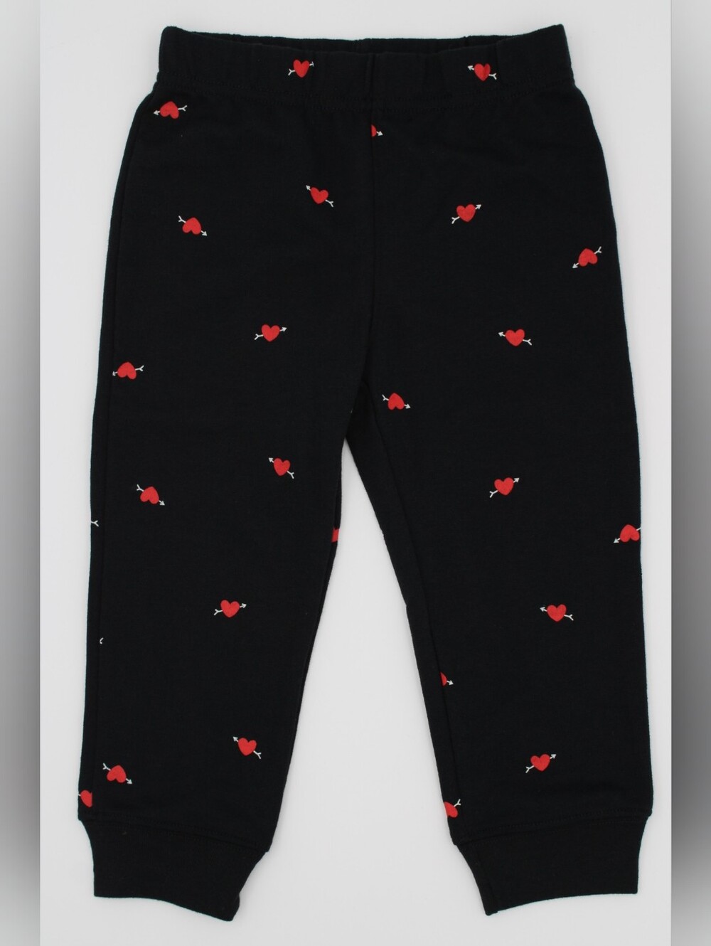 Carter's Girls 2T 2A Black Red Heart Joggers